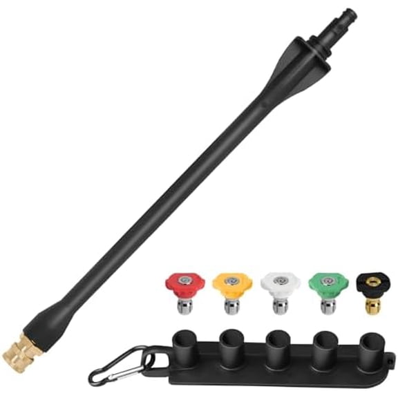 Pressure Washer Wand 308494075 with 5 Spray Nozzles and 1 Tips Holder for Ryobi, Portland, Husky pressure washer gun