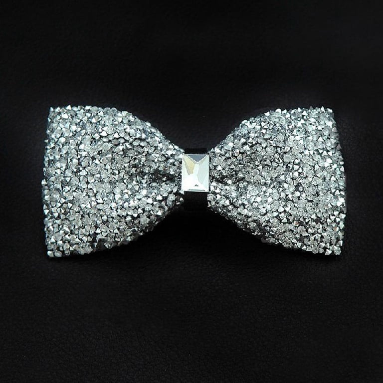 Wedding Party Sparkling Silver Rhinestone Bow Huliyhus Men main image 2
