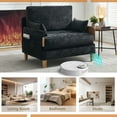 thumbnail image 4 of Newest Mid-Century Modern Convertible Sofa Bed, 3-in-1 Foldable Sleeper with 3 Pillows and Side Pockets,Black, 4 of 8