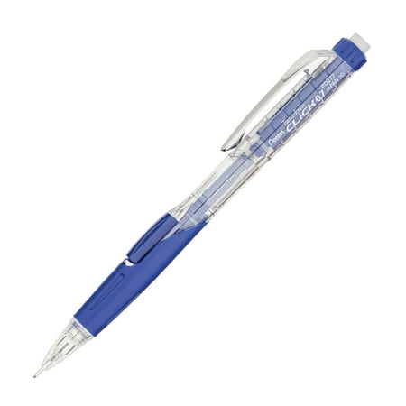 Twist-Erase CLICK Mechanical Pencil (0.7mm) CLEAR Barrel, Blue Grip, 12 Count