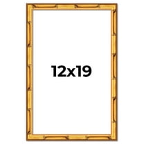 12x19 Frame Gold Bamboo Solid Wood Picture Frame | 0.75 Inch Moulding Width | Interior Frame Depth