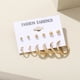 thumbnail image 1 of HomeKingdee 6 Pcs Alloy Geometric Round Earrings Set - Gold Color​ Color Earring Studs for Wedding Party Gift Occasions, 1 of 9