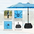 thumbnail image 5 of 15x9ft Large Double-Sided Rectangular Outdoor Twin Patio Market Umbrella with light and base- blue, 5 of 7