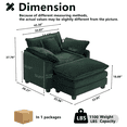 thumbnail image 5 of Gexpusm Modern Comfy Living Room Sofa Chair, Corduroy Upholstered Armchair, Compact Reading Chair with Footrest for Living Room, Bedroom and Office,Green, 5 of 5