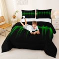 thumbnail image 3 of Homewish Green Aesthetic Lines Queen Comforter Set,Contemporary Art Comforter Sets Queen,Black Reversible,3pcs,1 Comforter and 2 Pillowcases, 3 of 7