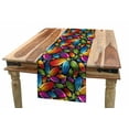 thumbnail image 1 of Floral Table Runner, Colorful Flowers with Half Petals Pattern Rainbow Themed Design Vintage Inspiration, Dining Room Kitchen Rectangular Runner, 3 Sizes, by Ambesonne, 1 of 2