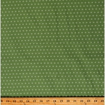 Cotton Tiny Small Scale Dots Patterned Bee Dots Paula Basil White Polka Dots on Green Cotton Fabric Print by the Yard (C14167-BASIL)