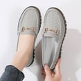 thumbnail image 3 of Women's Casual Loafers Slip On Leather Shoes Lightweight Casual Walking Shoes Female Moccasins Classic Penny Loafer Flats Boat Shoes, 3 of 9
