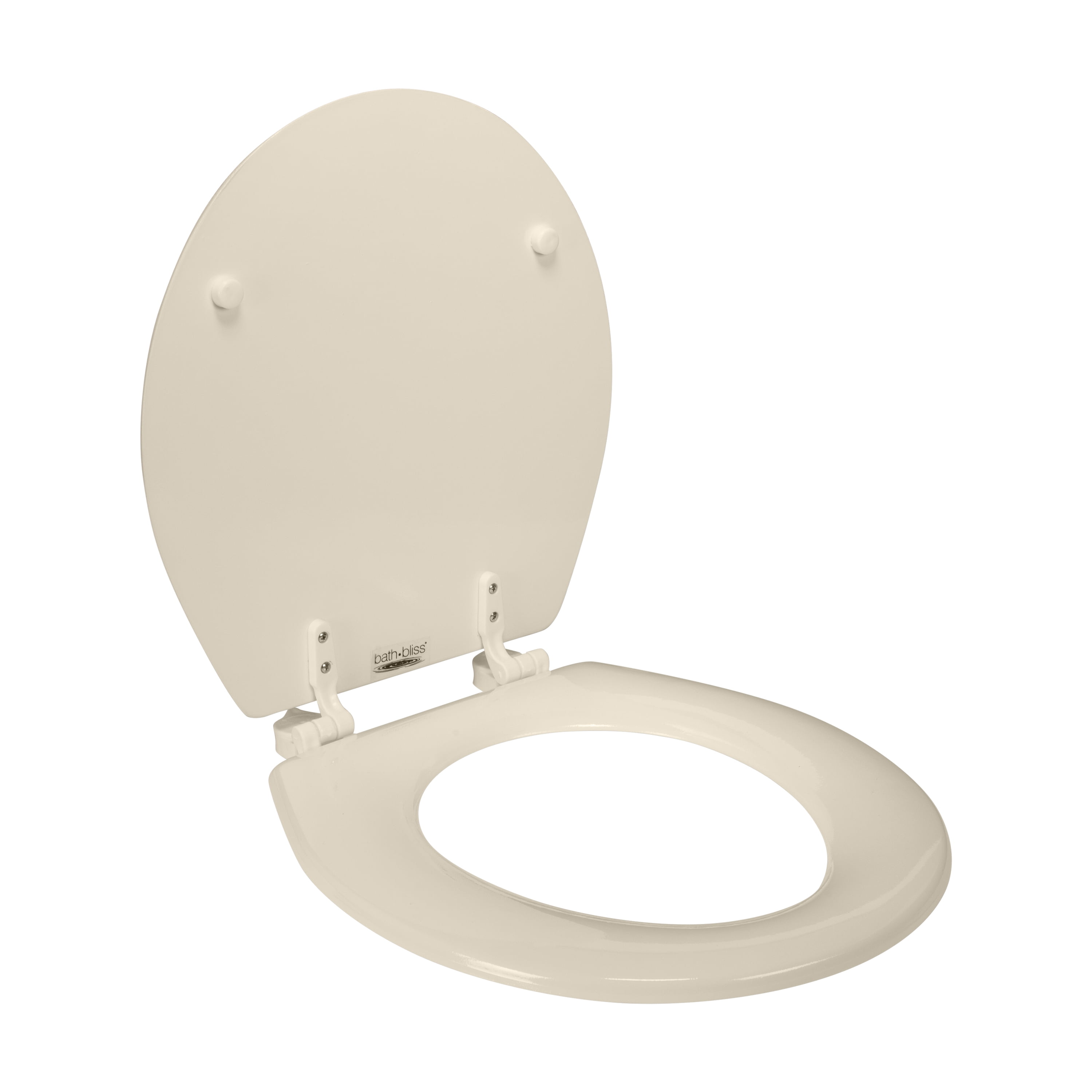 Bath Bliss Beveled Standard Round Toilet Seat in Beige