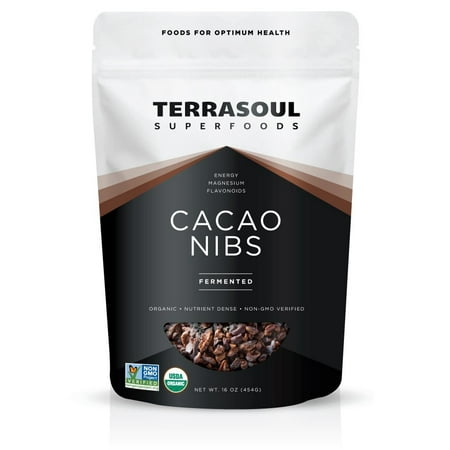 Terrasoul Superfoods Organic Raw Cacao Nibs, Fermented, 1.0
