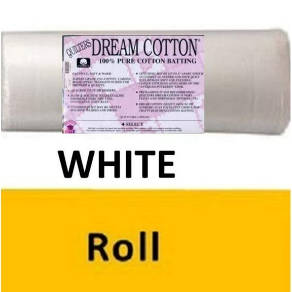 W4QR Dream Cotton White Select Batting (Roll, Queen 93 in x 30 yds) shipping included*