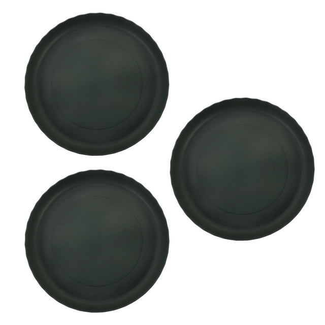 OULII 3Pcs Round Green Plant Pot Tray for Planter Water Tray 11.00X11.00X1.49in