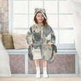 thumbnail image 7 of FORMRS Wearable Blanket Hoodie with Sleeves for Kids Cozy Flannel Sweatshirt, Blue Cute Cats, 7 of 7