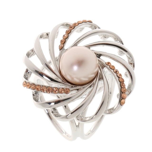 Moda Mujer Perla Flor Bufanda Hebilla Clip Titular Broche Pin Joyería