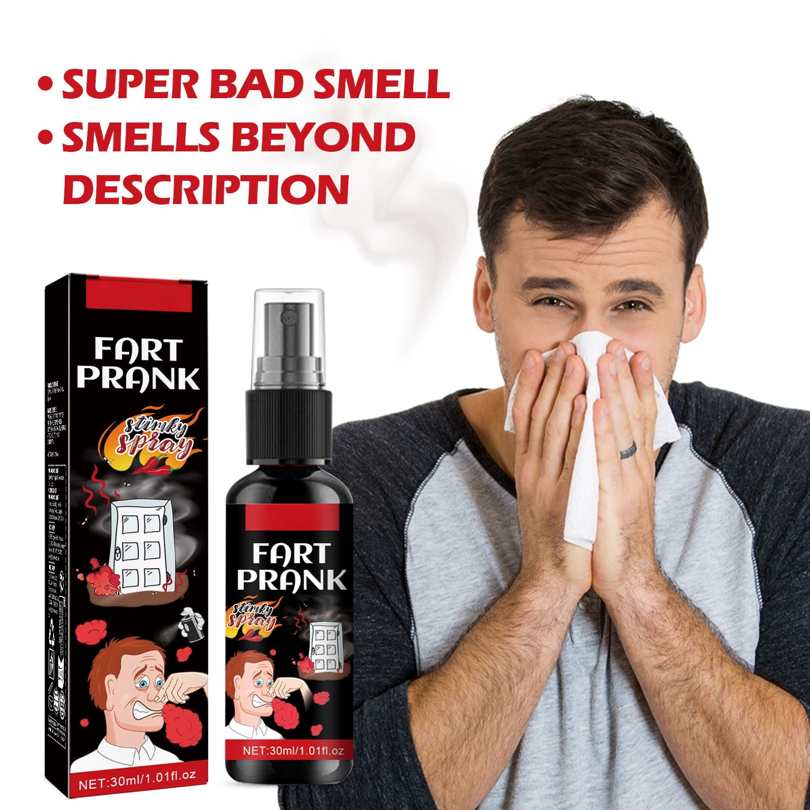 Alvantor Fart Spray Prank Liquid Odor for Teens and Adults, Extra Strong Stink Joke, 1.01fl.oz