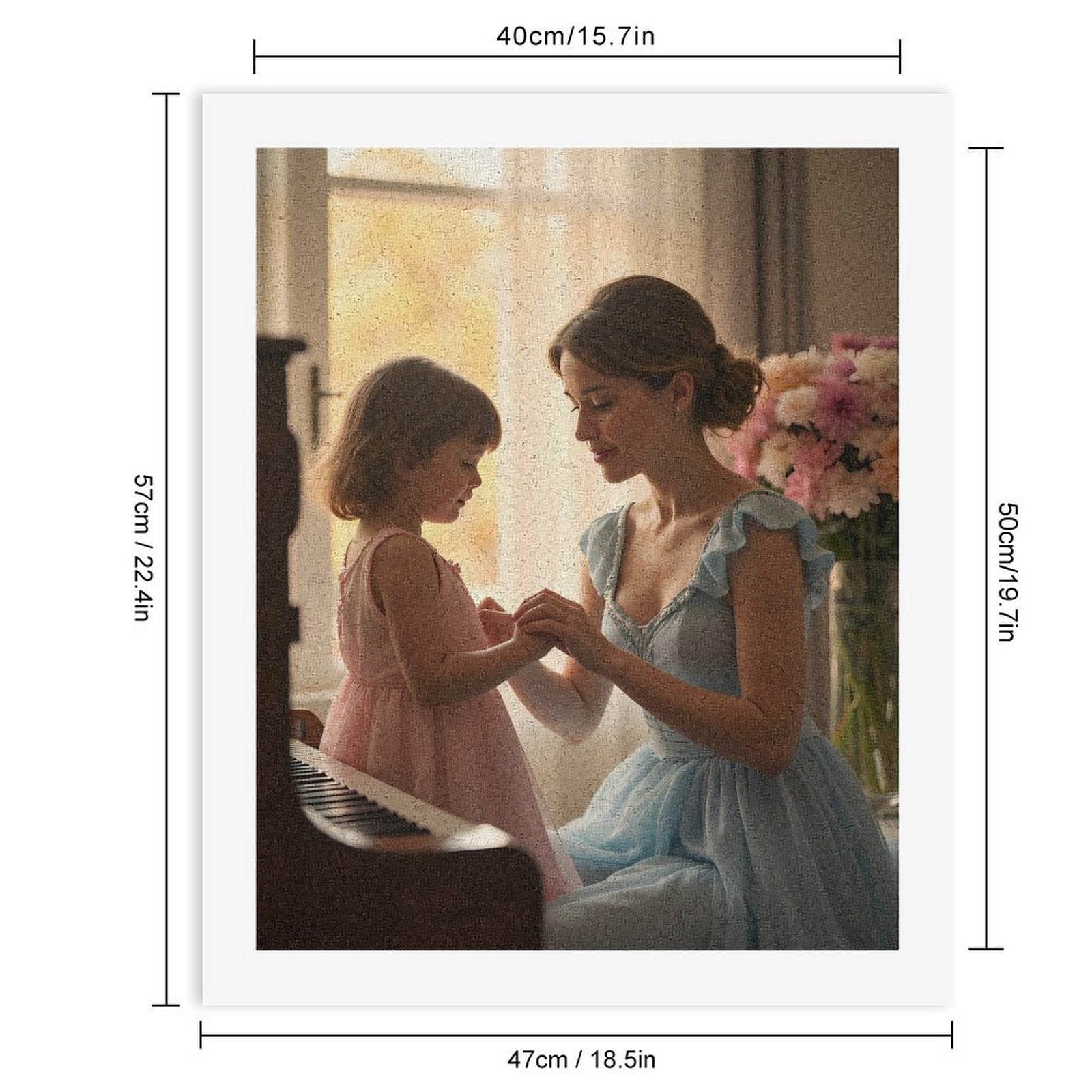 Paint By Numbers Kit for Adults Beginner - Gentle Moment At The Piano DIY Canvas Painting Kits for Adults, Frameless Paint By Number for Adults for Home Wall Decor 16x20 Inch
