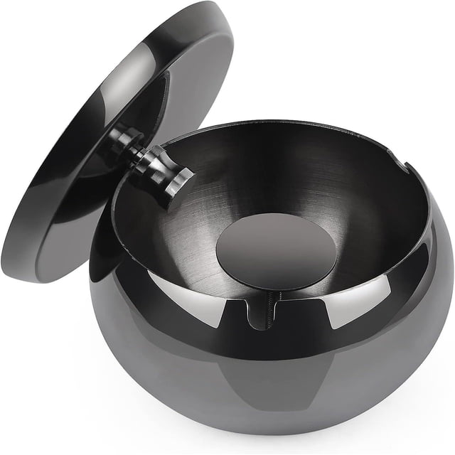 Outdoor ashtray, ashtray with lid, outdoor ashtray, ashtray, stainless steel storm ashtray as an ashtray, outdoor ashtray on balcony, terrace, house e