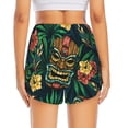 thumbnail image 2 of Lsque Tropical Tribe Mask Printed Women's Running Shorts with Liner Pockets,Elastic Quick Dry Workout Athletic Gym Yoga Shorts,Womens High Waist Shorts-Medium, 2 of 9