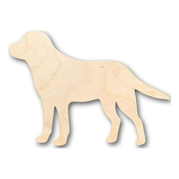 Unfinished Wood Black Golden Labrador Dog Shape - Animal - Pet - Craft - up to 46" DIY 6" / 1/4"
