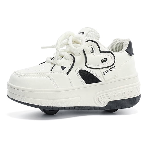 Yiomxhi Kids Roller Shoes, Boys Girls Sneakers with Wheels, Become Sport Sneaker for Birthday Children Christmas Gift, Adjustable Roller Skates Suitable for School Outdoor