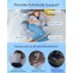 thumbnail image 5 of QUEEN ROSE - Almohada de embarazo en forma de E con cuña desmontable, almohada de maternidad ajustable de cuerpo completo para dormir, funda de terciopelo de doble cara, soporte de 60 pulga, 5 of 8