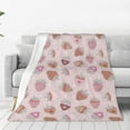 thumbnail image 1 of Balery Strawberry Cake Manta de Felpa Suave y Acogedora – Cobija de Franela Aterciopelada para Cama, Lavable y Cálida para Sofá, Mascotas, Transpirable-60"x50", 1 of 7