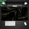 thumbnail image 3 of Large Mouse Pad 31.4 x 15.7inches 3mm XXL Extended Gaming Mouse Pad Mat with Non-Slip Base Stitched Mousepad for Computer,Office,Keyboard and Laptop- Black Gold \u200bCoffee Marble，Waterproof Desk Mat, 3 of 6