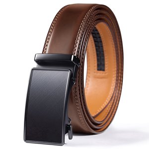 FIANMY Men's Leather Ratchet Belt, Adjustable Buckle