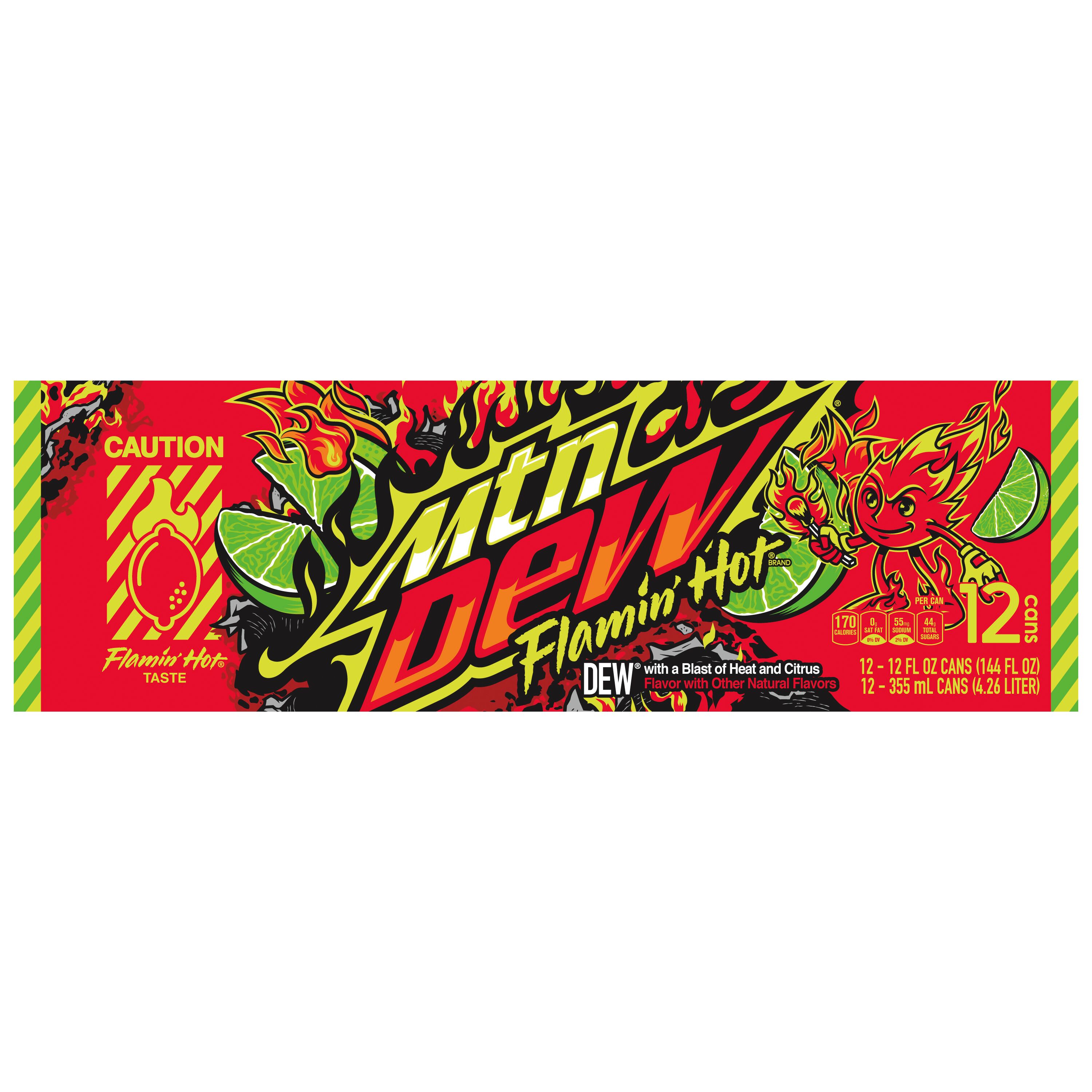 Mountain Dew Flamin' Hot,12 fl oz Can, 12 pack - image 4 of 5