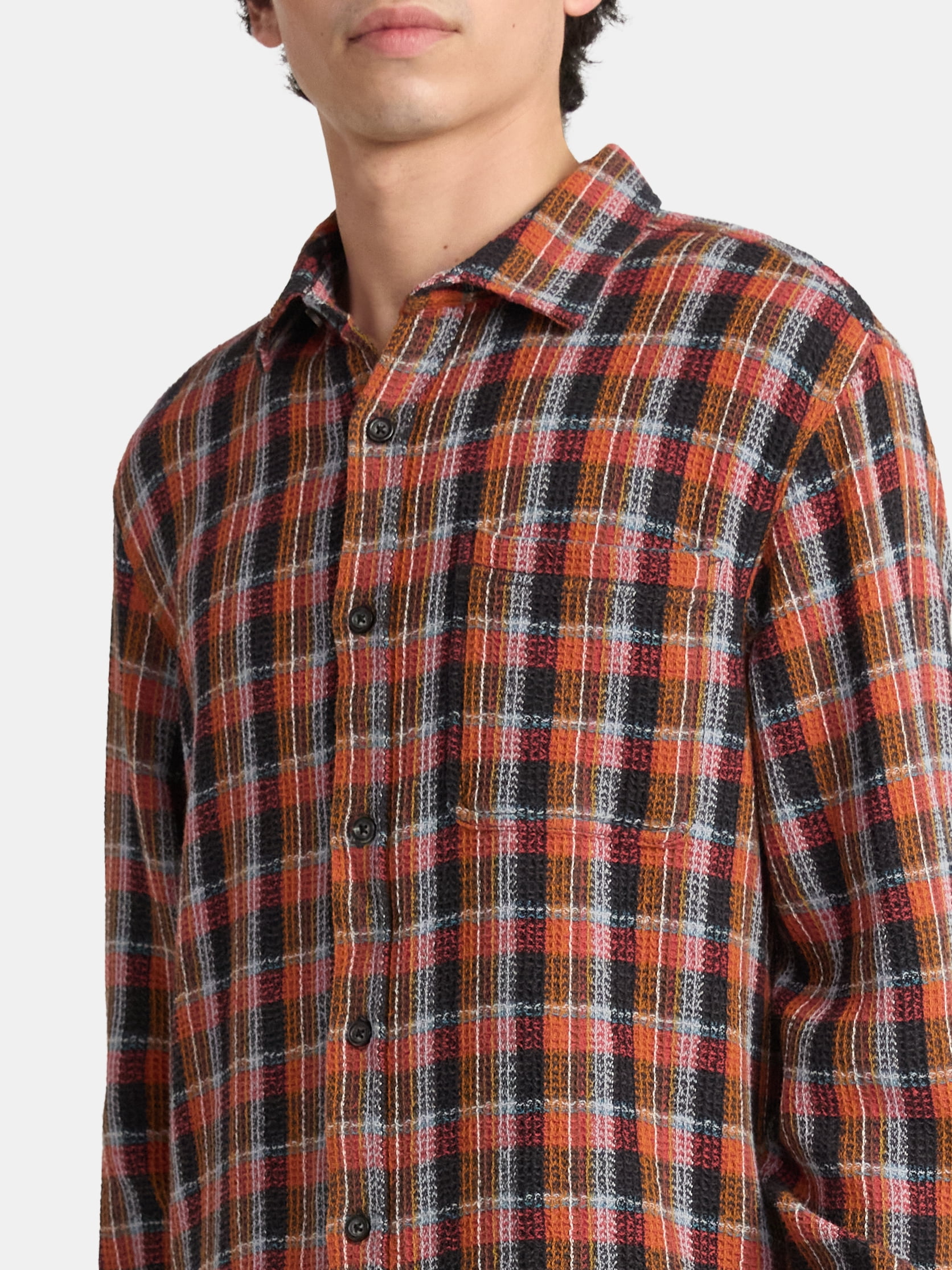 No Boundaries Men's & Big Men's Long Sleeve Textured Shirt , Sizes XS-5XL