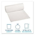 thumbnail image 2 of Boardwalk Low-Density Waste Can Liners, 16 gal, 0.4 mil, 24" x 32", White, 25 Bags/Roll, 20 Rolls/Carton, 2 of 3