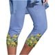 thumbnail image 1 of Moda mujer cintura elástica Yoga deporte Floral estampado pantalones Leggings pantalones recortados Fridja  alkflakhf38122, 1 of 5
