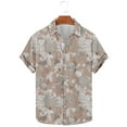 thumbnail image 2 of AHTJRT Stylish Men's Camouflage Print Button Down Short Sleeve Shirt Yellow M, 2 of 5