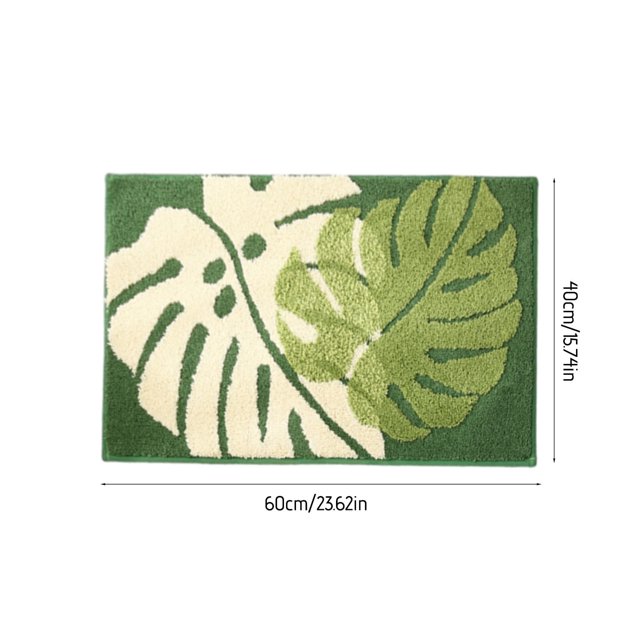 RXIRUCGD - Alfombra de baño antideslizante con diseño de hojas y plantas, absorbente, para puerta de entrada, dormitorio