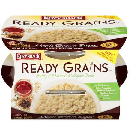 Kozy Shack: Maple Brown Sugar 2-7Oz Bowls Ready Grains Natural Multigrain Cereal, 14 oz