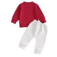 thumbnail image 3 of ASFGIMUJ Toddler Boys Christmas 2 Piece Outfits Santa Embroidery Long Sleeve Pullover Sweatshirts Baby Boy Pants Set, 3 of 8