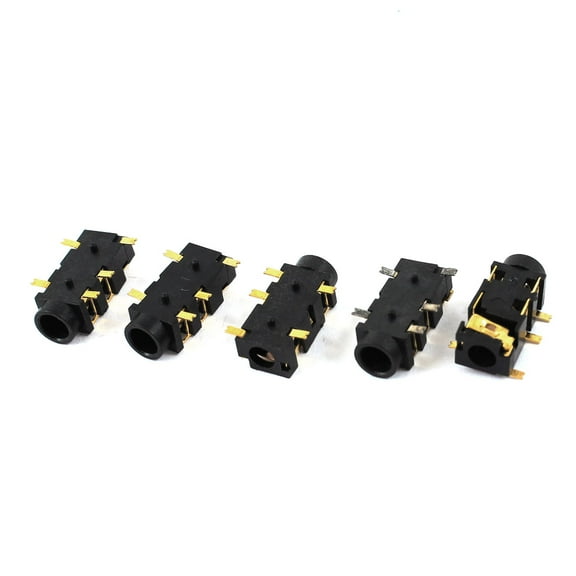 Unique Bargains 5 Pcs 5-Pin SMT 3.5mm Stereo Headphone Headset Jack Socket Connectors