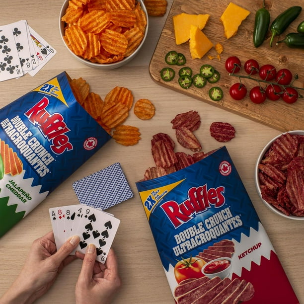 Ruffles Double Crunch Jalape o Cheddar Flavoured Potato Chips