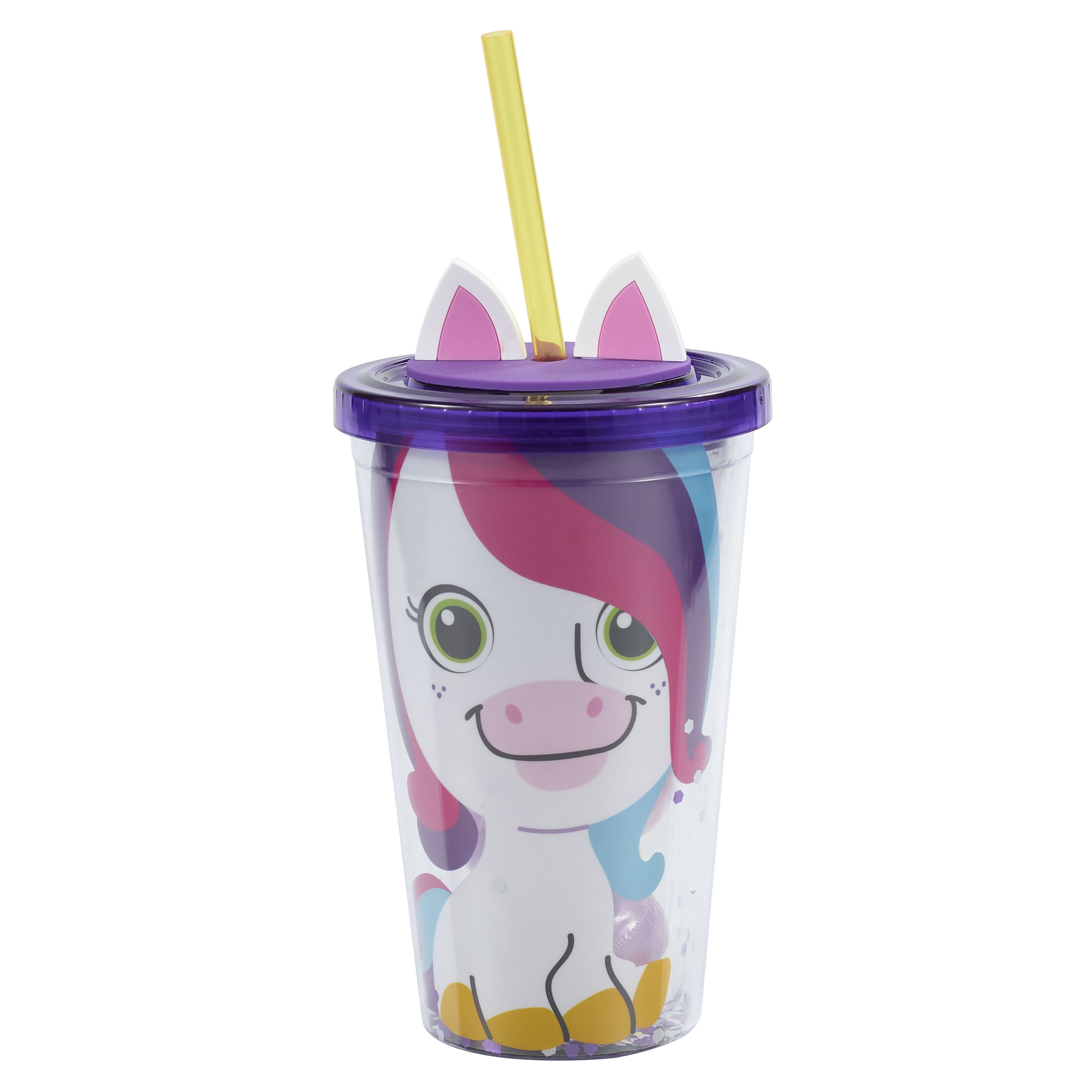 U Style Insulated 16oz. Tumbler with Scented Bath Bombs and Loofah Gift Set, Unicorn