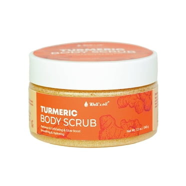 Well’s Oil Turmeric Body Scrub | Net Wt. 12 oz | Skin Cleansing & Care | With Turmeric Extract