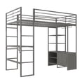 thumbnail image 5 of DHP Lanis Metal Storage Loft Bed with Desk, Shelves, Cabinet and USB Port, Twin, Gray, 5 of 19