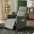 thumbnail image 2 of S-HOME Modern Power Recliner Sofa Velvet with Adjustable Backrest and Footrest for Small Spaces and Home Theater Use, Gray, 2 of 10