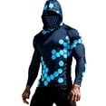thumbnail image 2 of Yaoyar Men's UPF 50+ Sun Protection Hoodie Shirt Long Sleeve UV SPF Fishing Lightweight Shirts with Mask Rash Guard, 2 of 7