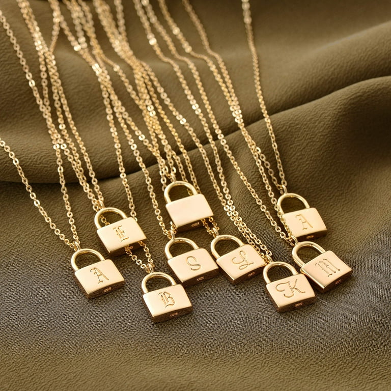 Personalized padlock necklace deals