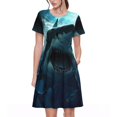 thumbnail image 1 of Balery Undersea Shark Vestidos sueltos de manga corta para mujer, vestidos de verano 2025, vestidos casuales de corte A con vuelo., 1 of 6