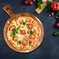 thumbnail image 2 of 21"x16" Xl Extra Large Wood Board With Handle Round Wooden Charcuterie Boards Meat Chopping Bread Serving Cheese Platter Big Pizza For Kitchen Carving Butcher, 2 of 7