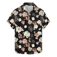 thumbnail image 6 of Handshe Men's Hawaiian Shirt Tops Vintage Short Sleeve Button Down Beach Shirt Male Tropical Floral Summer Pullover Party Holiday, 6 of 6