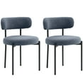 thumbnail image 1 of HOMCOM Dining Chairs Set of 2 Kitchen Chairs with Steel Legs, Grey, 1 of 10