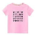 thumbnail image 2 of Lilgiuy Toddler Valentine's Day T-Shirts Solid Color Love Heart Graphic Top Tee Summer Short Sleeve Crewneck Boys Girls Clothes Gift for Children (Pink), 2 of 4