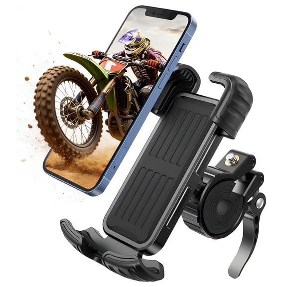 cyrico Phone Holder for Bike, Ultra Stable Motorcycle Phone Mount, Easy Install Ebike Phone Holder Handlebar with 360° Rotation, Scooter Phone Clamp Holder Fits 4.7–6.8” Smartphones